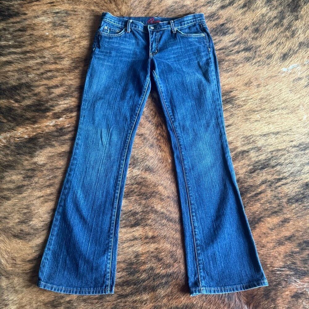Vintage Y2K Blue Cult Low Rise Boot Cut Flare Designer Denim Jeans USA Size 29